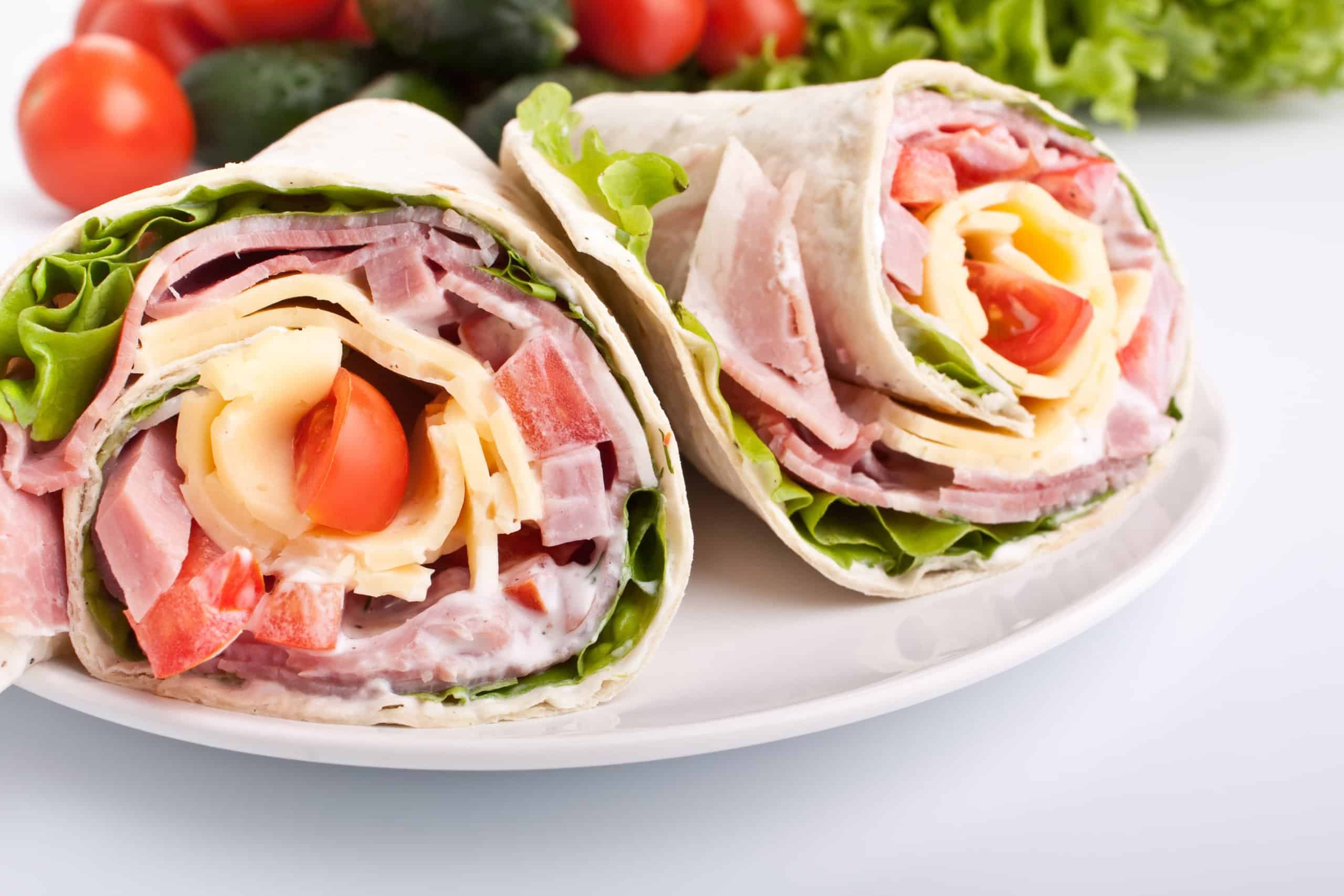 Wrap jambon fromage crudités | Del Maître