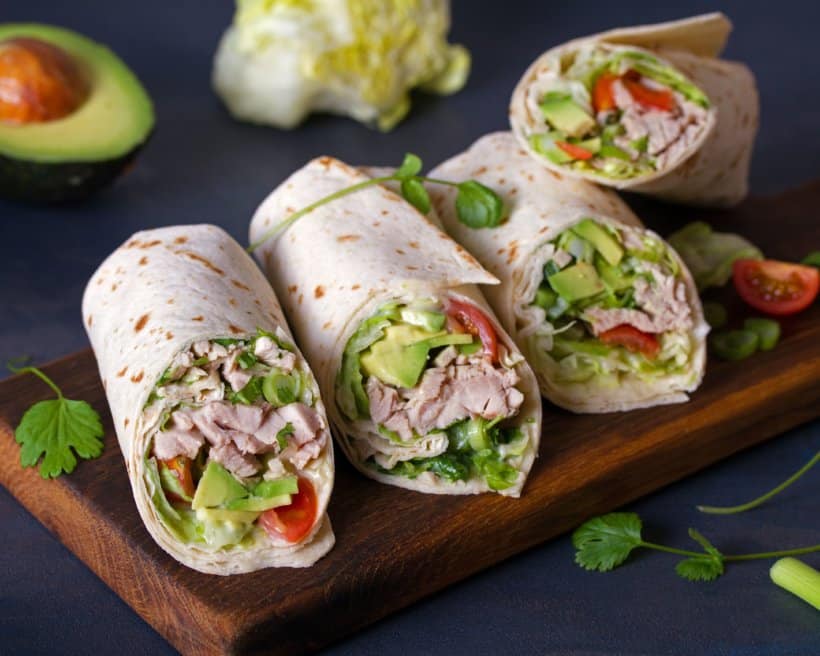 Wrap poulet tomate avocat