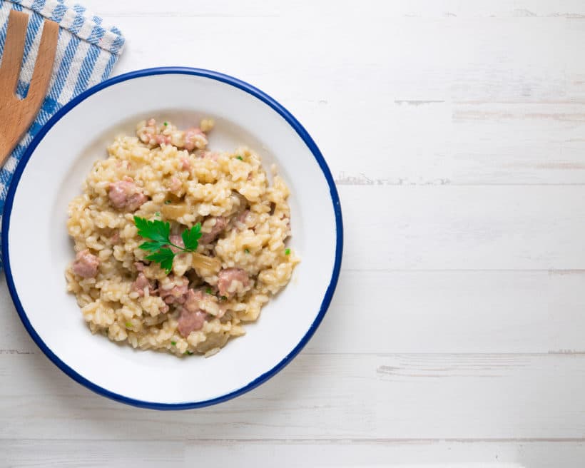 Risotto à la saucisse de veau